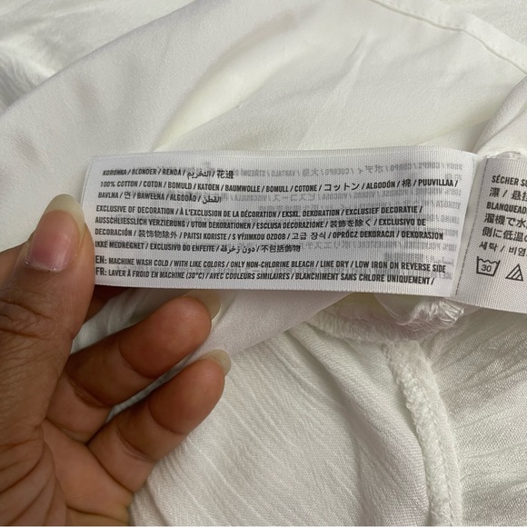 NWT! Hollister White V-neck Long Sleeve Peasant Top Size S - Picture 9 of 10